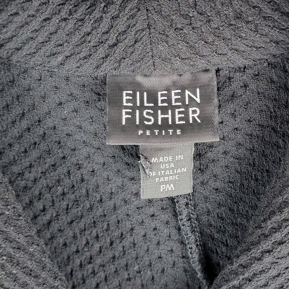 Eileen Fisher Cardigan Womens PM Black Sweater Button Made in USA Italian Fabric - Picture 5 of 9